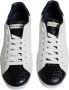 Dolce & Gabbana Logo Portofino Sneaker Schoenen Zwart Wit White Heren - Thumbnail 3