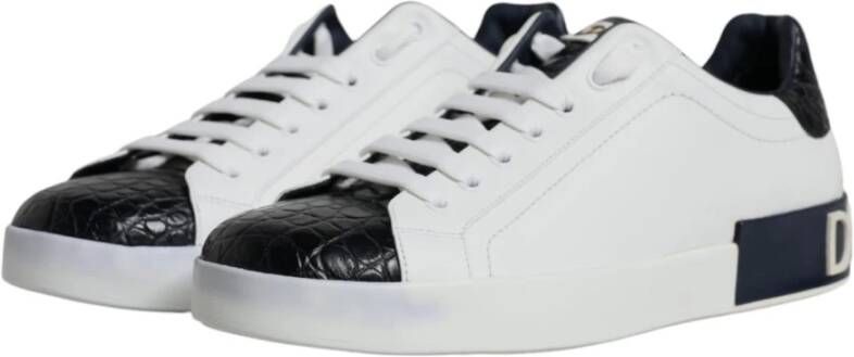 Dolce & Gabbana Logo Portofino Sneaker Schoenen Zwart Wit White Heren