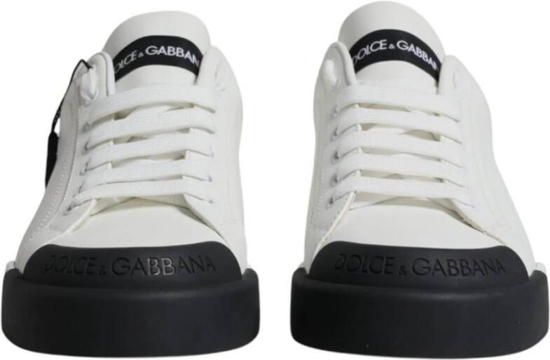 Dolce & Gabbana Logo Portofino Sneaker Schoenen Zwart Wit White Heren