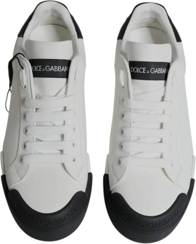 Dolce & Gabbana Logo Portofino Sneaker Schoenen Zwart Wit White Heren