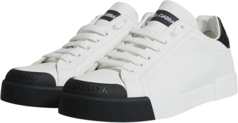 Dolce & Gabbana Logo Portofino Sneaker Schoenen Zwart Wit White Heren