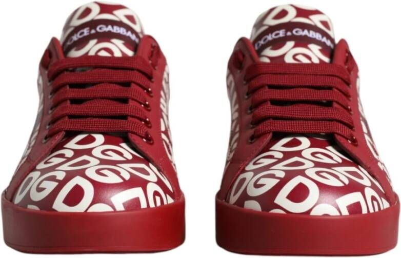 Dolce & Gabbana Logo Print Lage Sneakers Red Dames