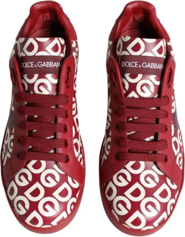 Dolce & Gabbana Logo Print Lage Sneakers Red Dames