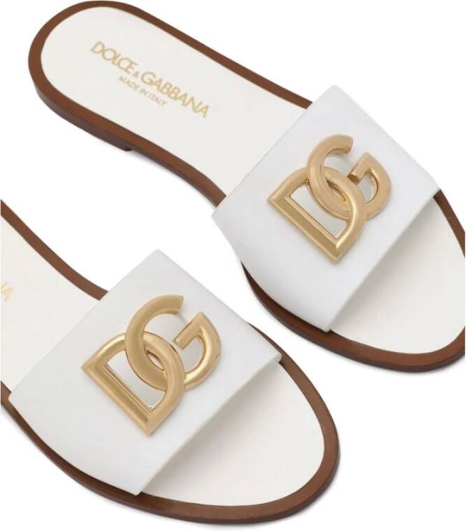 Dolce & Gabbana Logo Sandalen voor Vrouwen White Dames