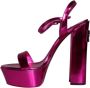 Dolce & Gabbana Logo Versierde Plateau Sandalen Pink Dames - Thumbnail 5