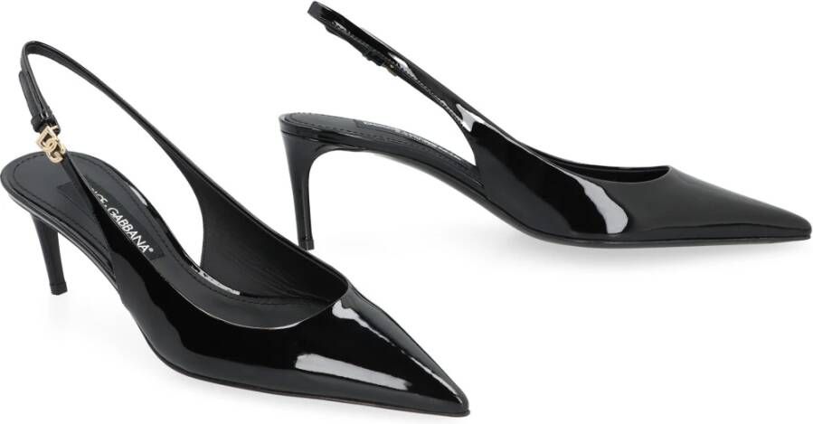 Dolce & Gabbana Lollo Leren Slingback Pumps Black Dames