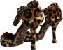 Dolce & Gabbana Luipaard Bloemen Kristal Enkelband Pumps Brown Dames - Thumbnail 5