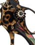 Dolce & Gabbana Luipaard Bloemen Kristal Enkelband Pumps Brown Dames - Thumbnail 8