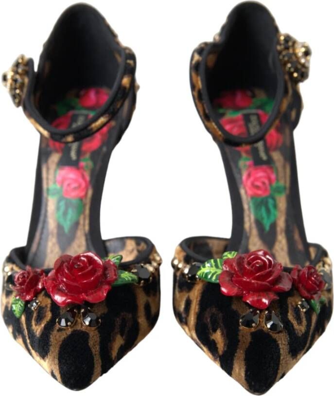 Dolce & Gabbana Luipaard Bloemen Mary Janes Pumps Schoenen Brown Dames