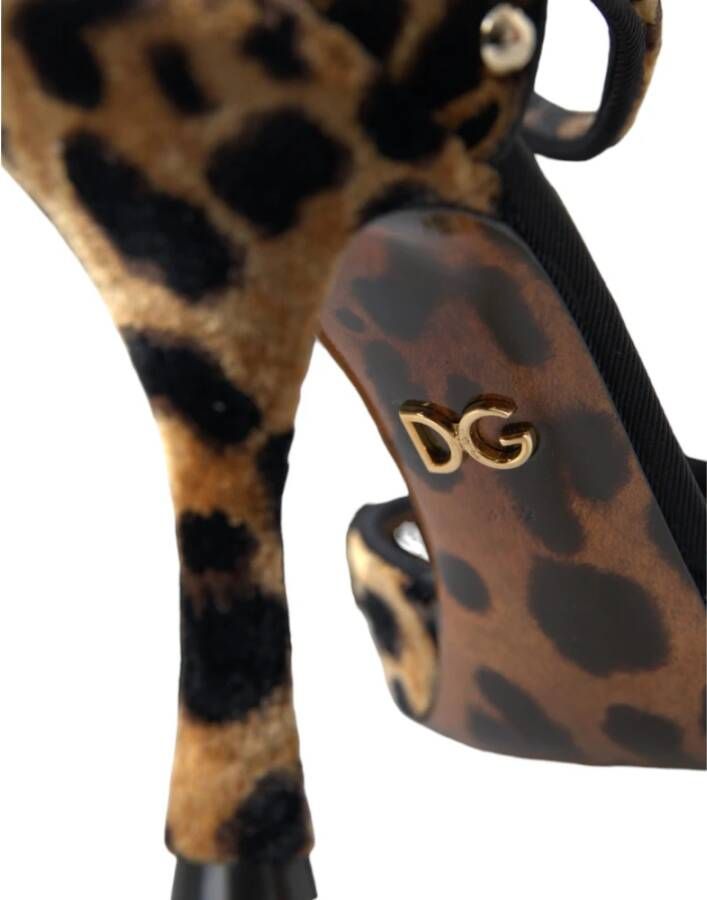 Dolce & Gabbana Luipaard Bloemen Mary Janes Pumps Schoenen Brown Dames