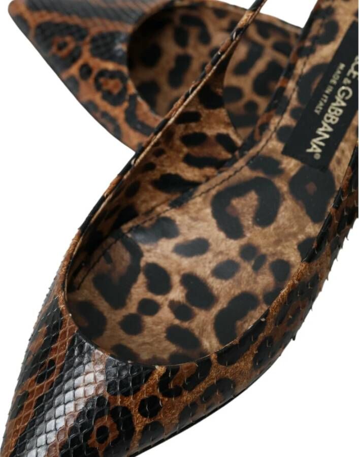 Dolce & Gabbana Luipaard Exotische Huid Slingback Schoenen Multicolor Dames