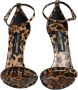 Dolce & Gabbana Luipaard Leren Riem Sandalen Brown Dames - Thumbnail 2