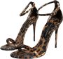 Dolce & Gabbana Luipaard Leren Riem Sandalen Brown Dames - Thumbnail 3