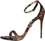 Dolce & Gabbana Luipaard Leren Riem Sandalen Brown Dames - Thumbnail 5