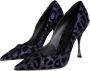 Dolce & Gabbana Luipaard Lurex Hakken Pumps Schoenen Blue Dames - Thumbnail 3