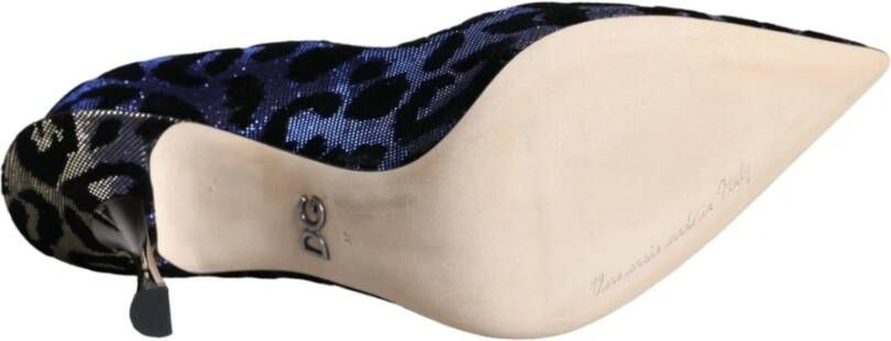 Dolce & Gabbana Luipaard Lurex Hakken Pumps Schoenen Blue Dames