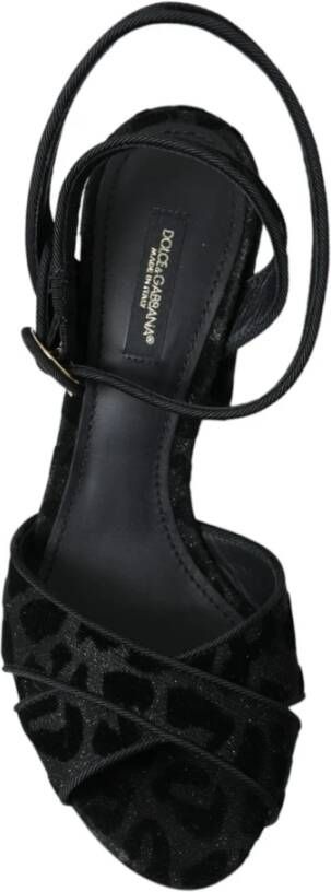 Dolce & Gabbana Luipaard Suède Hakken Sandalen Schoenen Black Dames