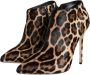 Dolce & Gabbana Luipaardprint Kalfshaar Hak Booties Brown Dames - Thumbnail 3