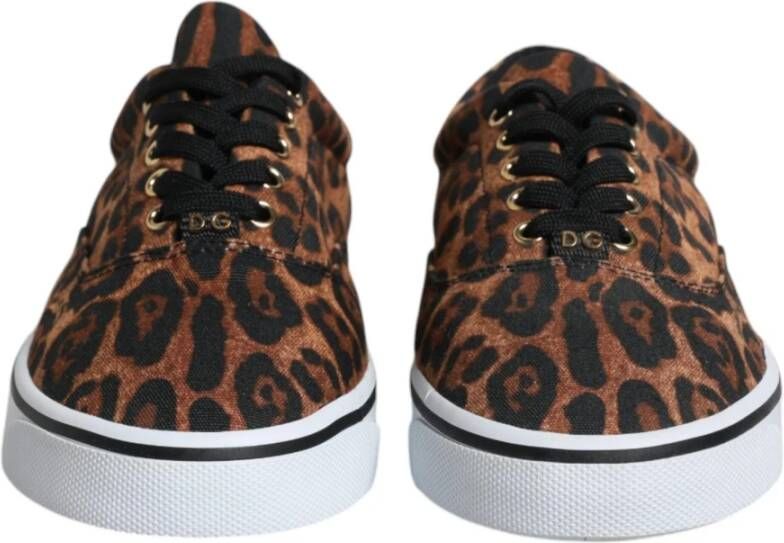 Dolce & Gabbana Luipaardprint Lage Sneakers Rubberen Zool Brown Heren