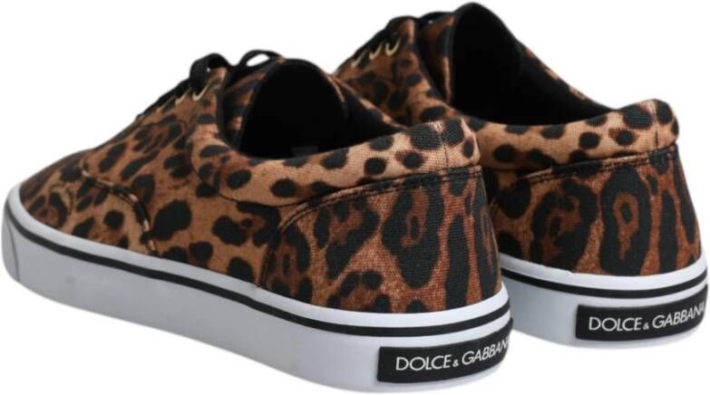 Dolce & Gabbana Luipaardprint Lage Sneakers Rubberen Zool Brown Heren