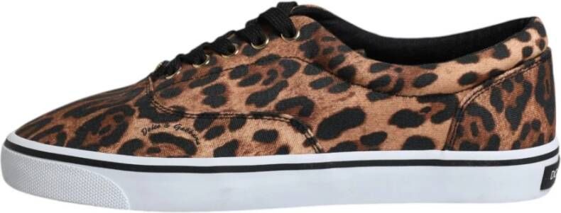 Dolce & Gabbana Luipaardprint Lage Sneakers Rubberen Zool Brown Heren