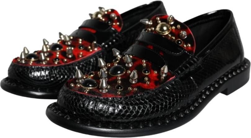 Dolce & Gabbana Luipaardprint Loafers Schoenen Black Dames