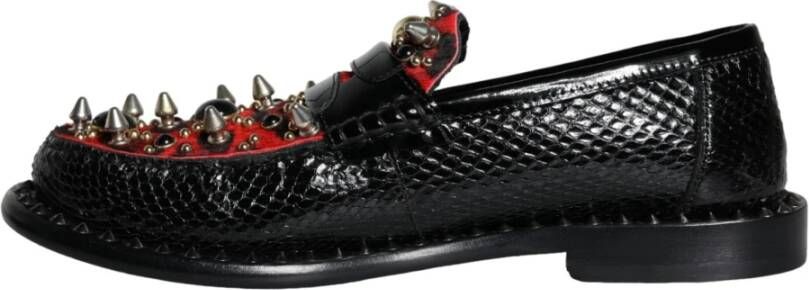 Dolce & Gabbana Luipaardprint Loafers Schoenen Black Dames