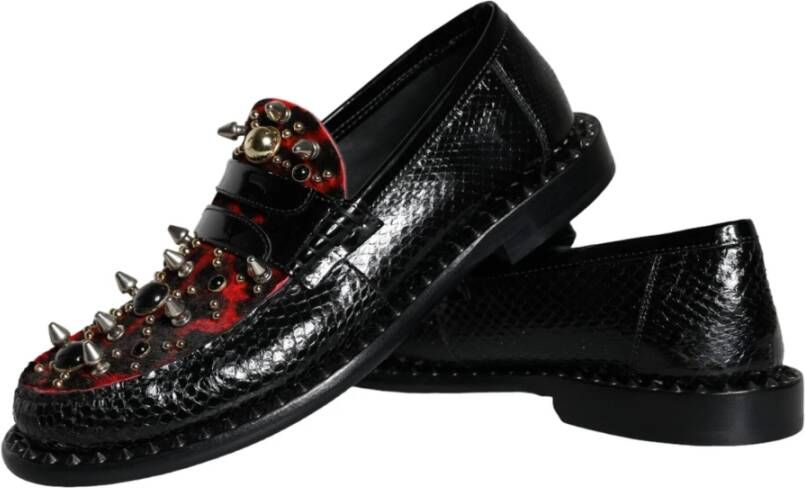 Dolce & Gabbana Luipaardprint Loafers Schoenen Black Dames