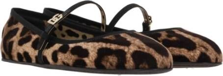 Dolce & Gabbana Luipaardprint Mary-Jane Ballerina Flats Brown Dames