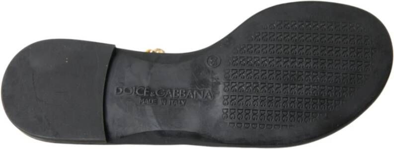 Dolce & Gabbana Luipaardprint Platte Sandalen Yellow Dames