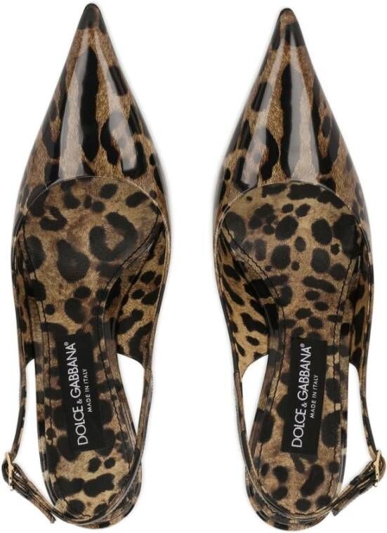 Dolce & Gabbana Luipaardprint Slingback Hakken Brown Dames