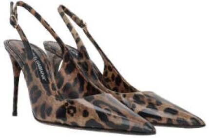 Dolce & Gabbana Luipaardprint Slingback Hakken Brown Dames