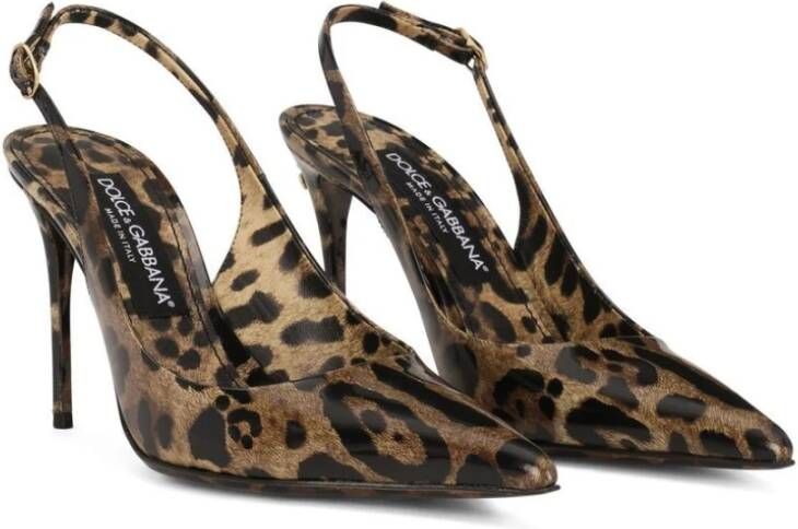 Dolce & Gabbana Luipaardprint Slingback Hakken Brown Dames