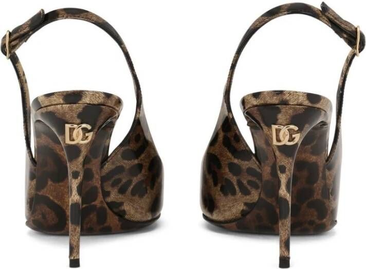 Dolce & Gabbana Luipaardprint Slingback Hakken Brown Dames