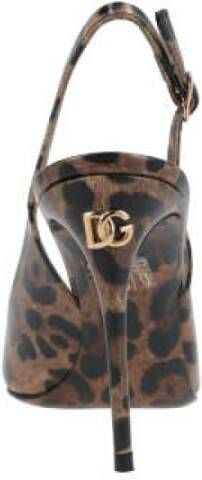 Dolce & Gabbana Luipaardprint Slingback Hakken Brown Dames