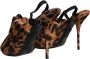 Dolce & Gabbana Luipaard Slingback Heels Sandalen Schoenen Brown Dames - Thumbnail 4