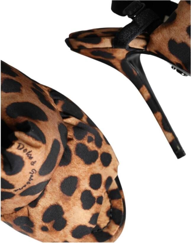 Dolce & Gabbana Luipaardprint Slingback Sandalen Brown Dames