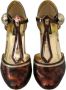 Dolce & Gabbana Luipaardprint T-Strap Sandalen met Studs Multicolor Dames - Thumbnail 4