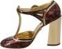 Dolce & Gabbana Luipaardprint T-Strap Sandalen met Studs Multicolor Dames - Thumbnail 5