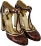 Dolce & Gabbana Luipaardprint T-Strap Sandalen met Studs Multicolor Dames - Thumbnail 6