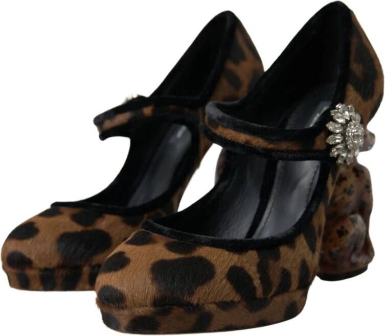 Dolce & Gabbana Luipaardpumps voor avondevenementen Brown Dames