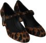 Dolce & Gabbana Kalf Hair Leather Mary Janes Schoenen Bruin Dames - Thumbnail 3