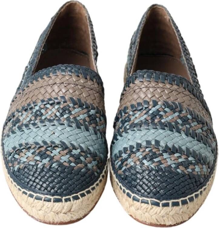 Dolce & Gabbana Luxe geweven leren espadrilles blauw Multicolor Heren