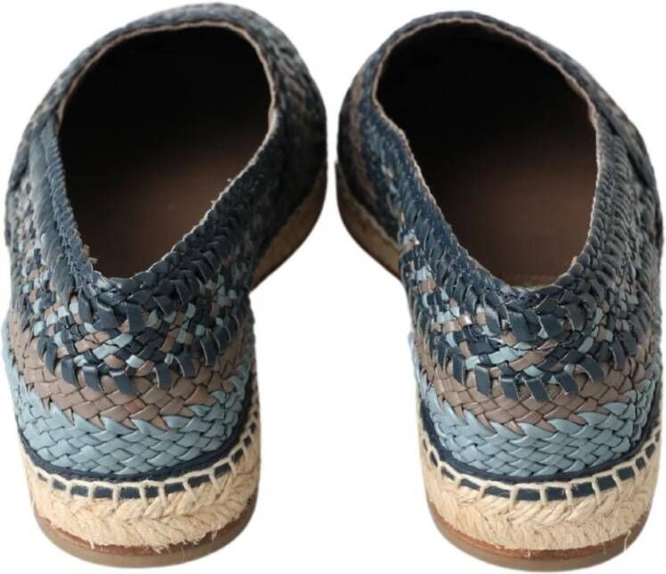 Dolce & Gabbana Luxe geweven leren espadrilles blauw Multicolor Heren