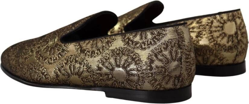 Dolce & Gabbana Luxe Gouden Loafers Slides Schoenen Yellow Heren