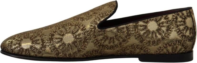 Dolce & Gabbana Luxe Gouden Loafers Slides Schoenen Yellow Heren