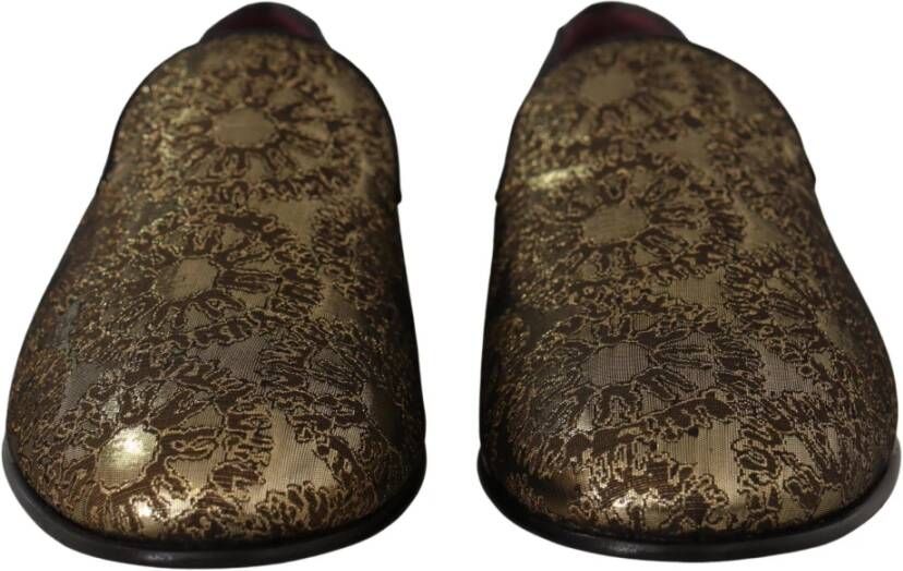 Dolce & Gabbana Luxe Gouden Loafers Slides Schoenen Yellow Heren