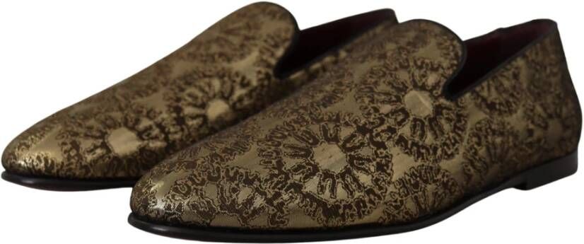 Dolce & Gabbana Luxe Gouden Loafers Slides Schoenen Yellow Heren