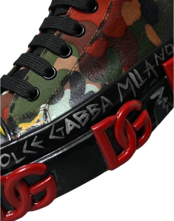 Dolce & Gabbana Luxe High-Top Sneakers met Camouflage Print Multicolor Heren