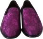 Dolce & Gabbana Luxe Jacquard Loafers Paars Zwart Purple Heren - Thumbnail 2